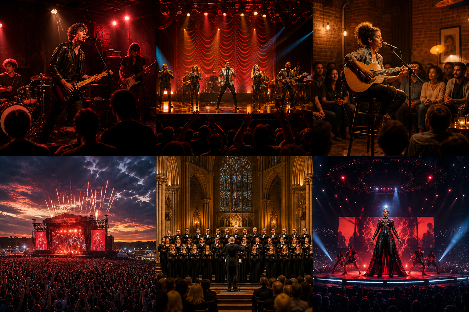 A wide variety of live-music performances and audiences