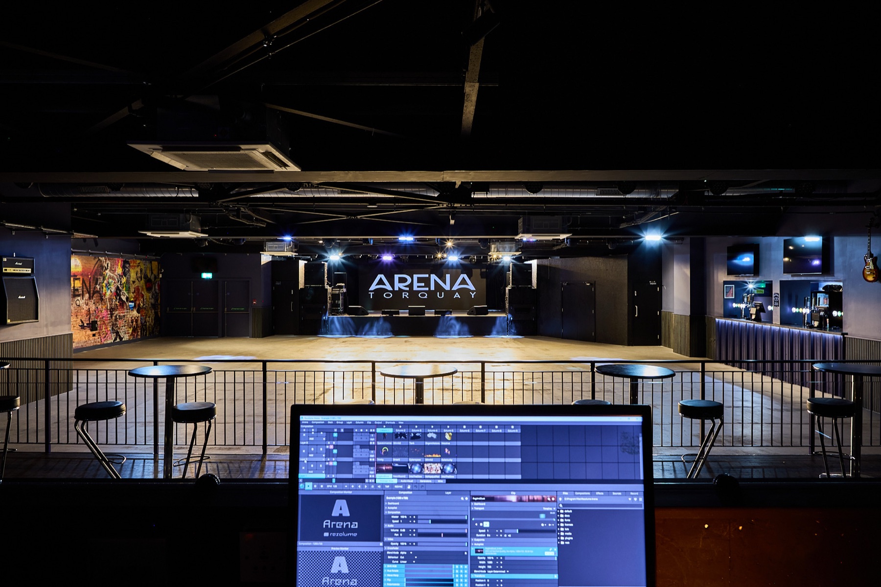 Live venue prepared for an artist campaign