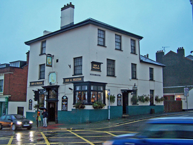 Exterior of the Ship and Pelican pub in Exeter